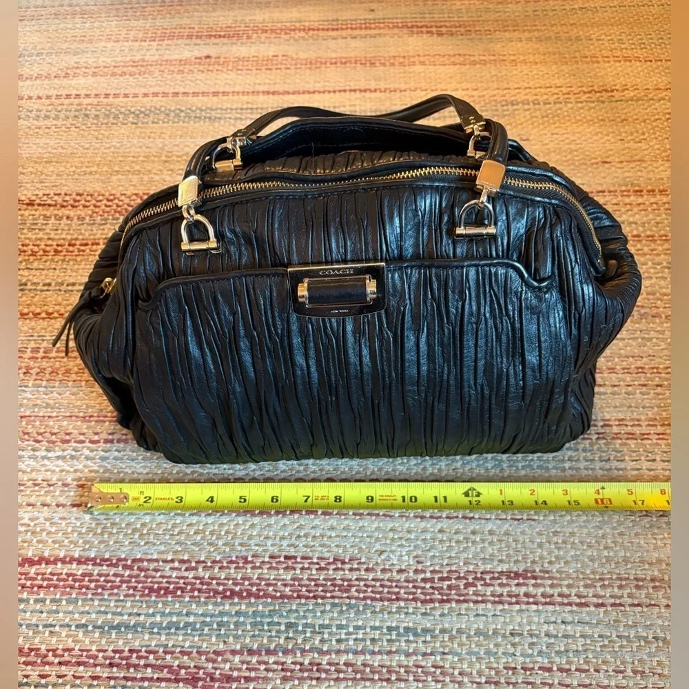 COACH NEW YORK “Madison Domed Satchel” in gathered leather